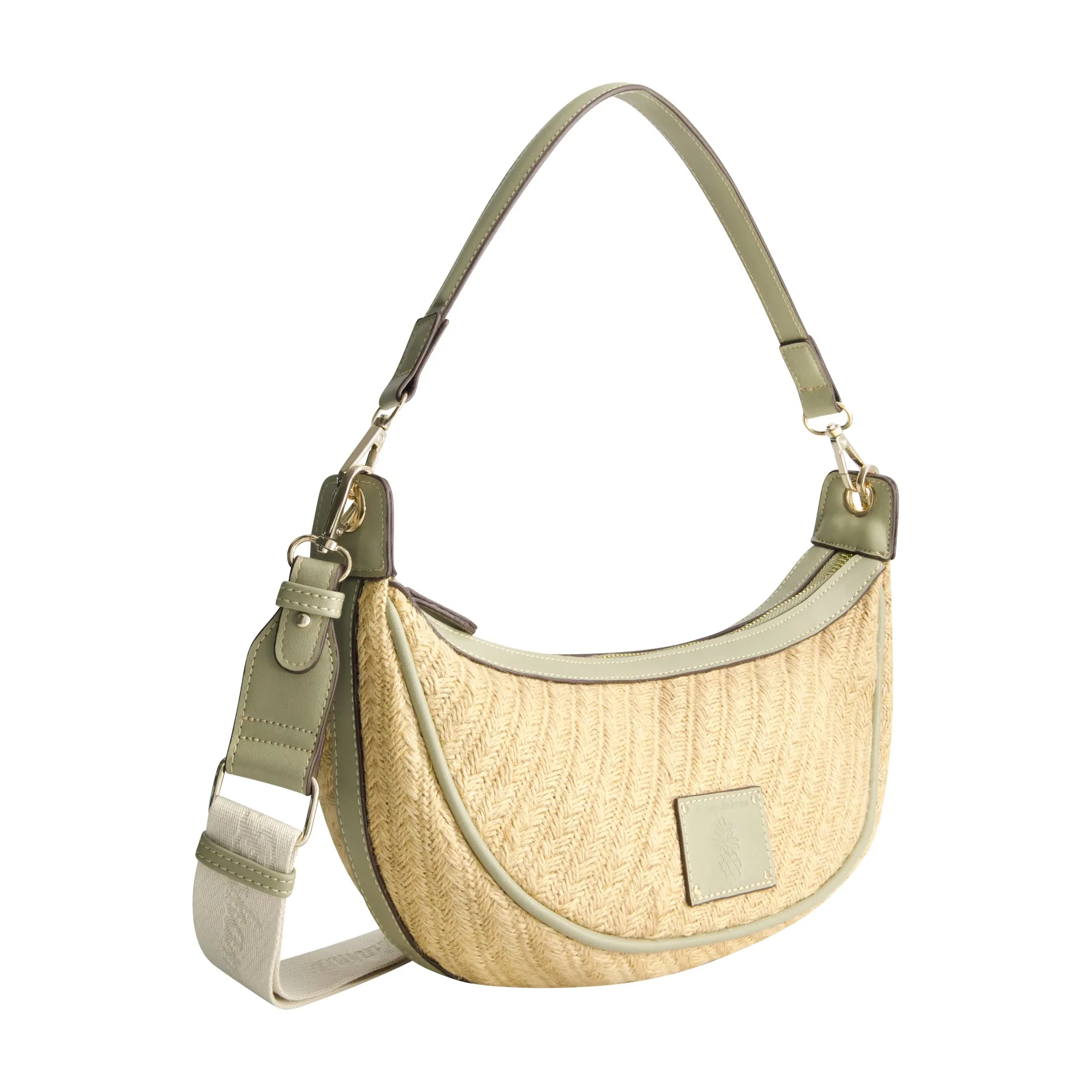 Tommy Bahama Raffia Crescent Hobo Bag