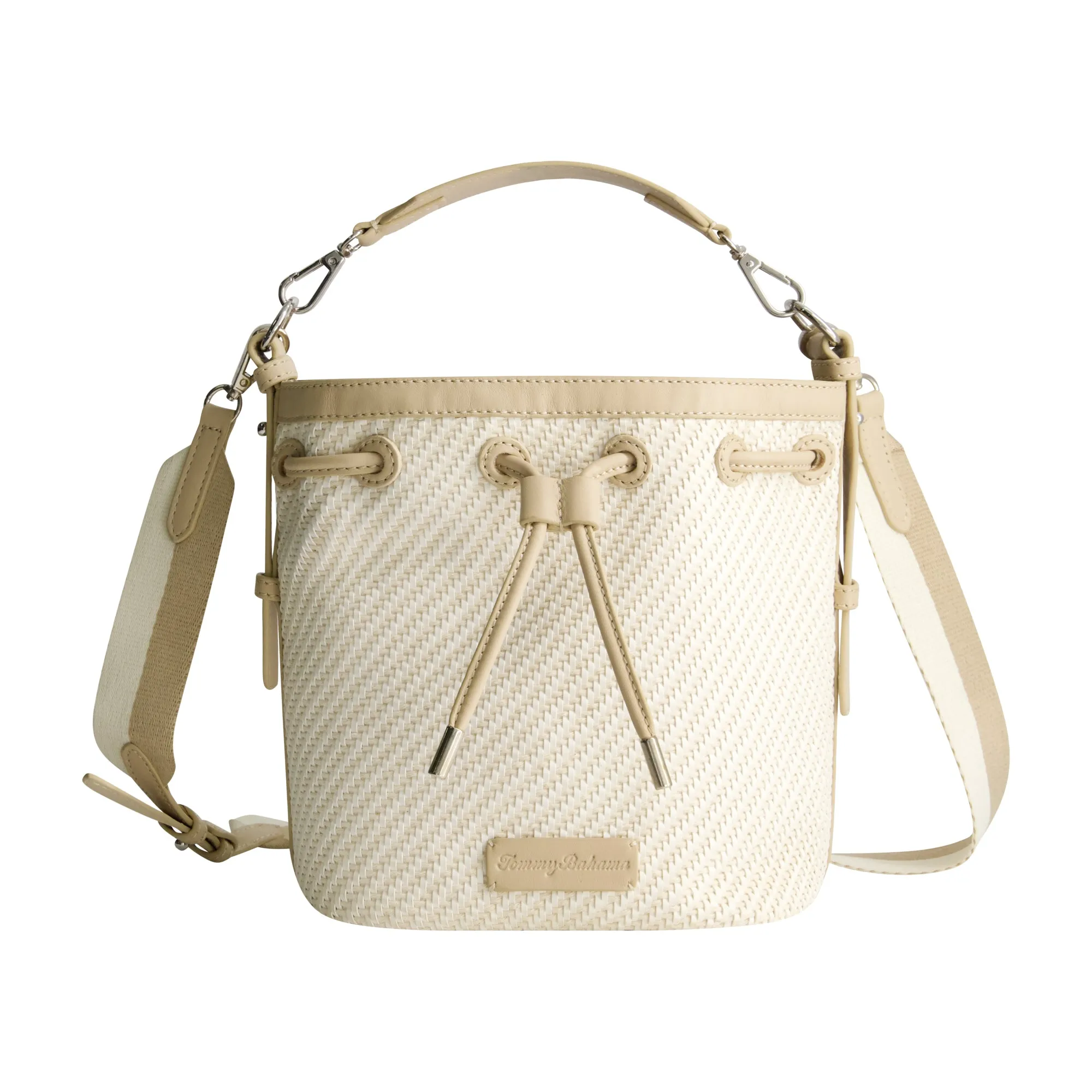 Tommy Bahama Soft Woven Drawstring Bucket Bag stylish bucket bags