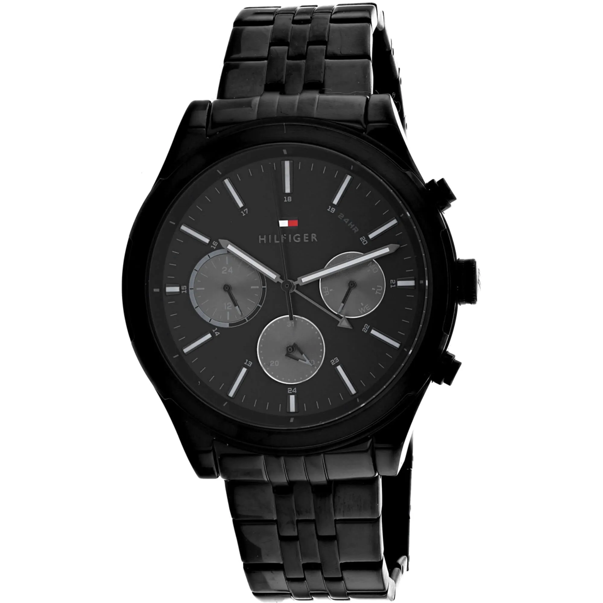Tommy Hilfiger Men's Watch - Ashton Black Dial Plated Steel Bracelet | 1791738 