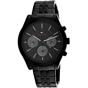 Tommy Hilfiger Men's Watch - Ashton Black Dial Plated Steel Bracelet | 1791738 