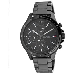 Tommy Hilfiger Men's Watch - Bank Black Plated Stainless Steel Bracelet | 1791719 