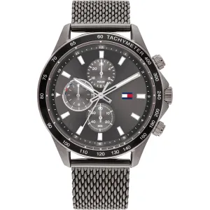 Tommy Hilfiger Men's Watch - Miles Grey and Black Dial Steel Mesh Bracelet | 1792019 Luxury Quartz Watch Quartz Watch Sale