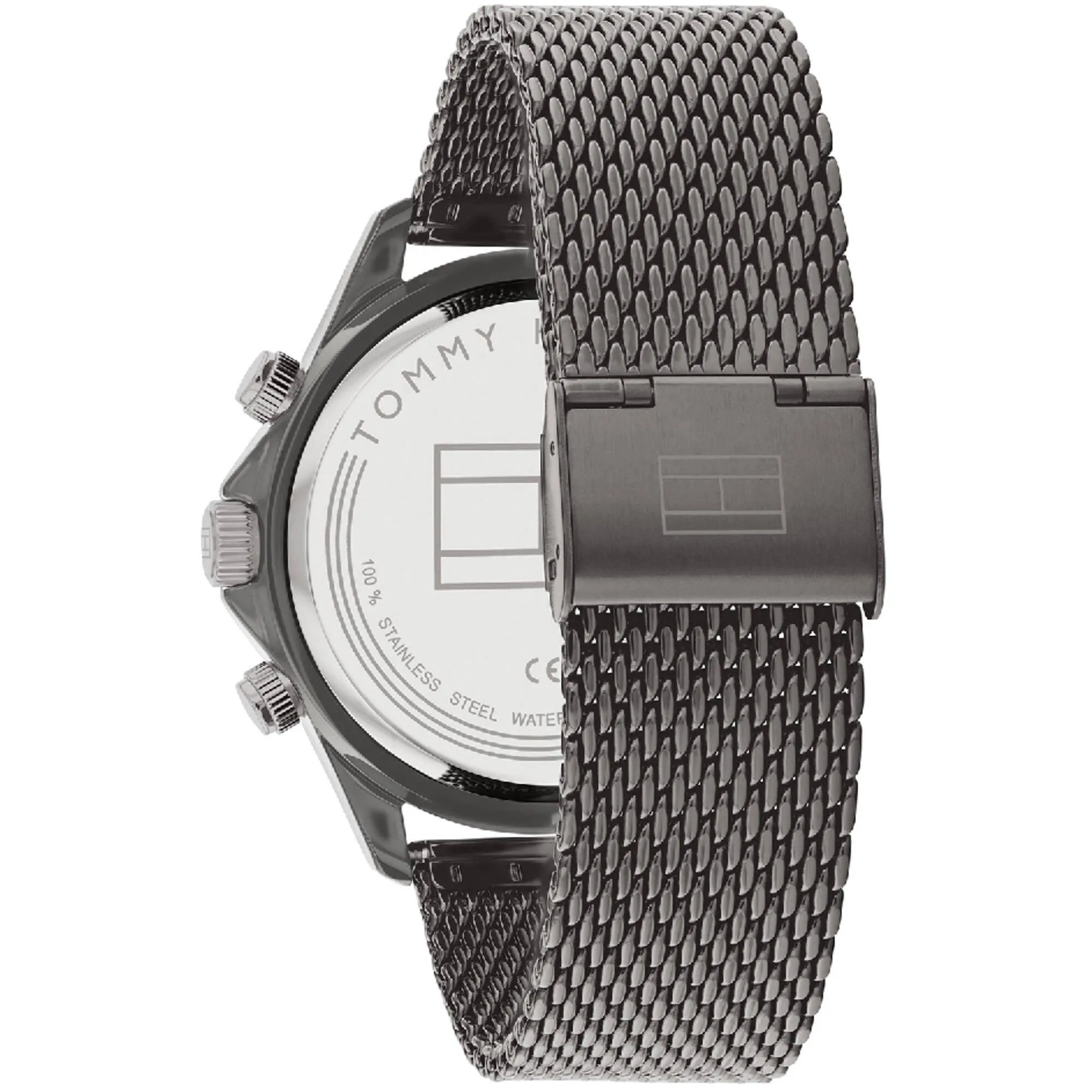 Tommy Hilfiger Men's Watch - Miles Grey and Black Dial Steel Mesh Bracelet | 1792019