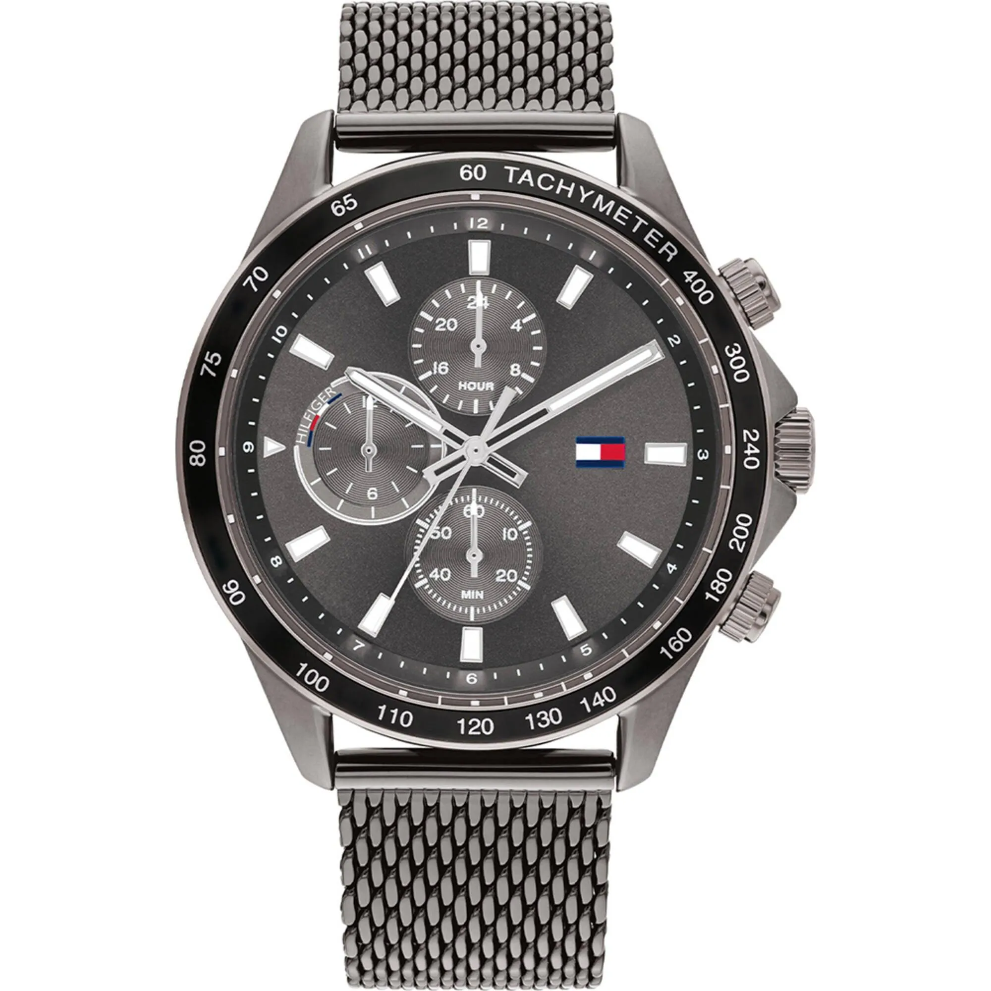 Tommy Hilfiger Men's Watch - Miles Grey and Black Dial Steel Mesh Bracelet | 1792019 Luxury Quartz Watch Quartz Watch Sale