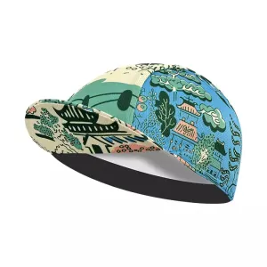 Topi Sepeda Asian Design Cycling Cap boater hat with bow in beach sunlight