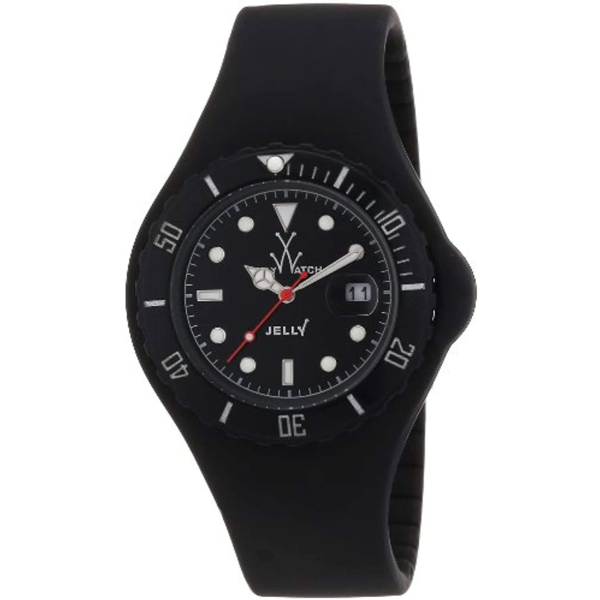 Toy Watch - Men's Watch - Jelly Quartz Black Dial Rubber Strap | JY02BK 