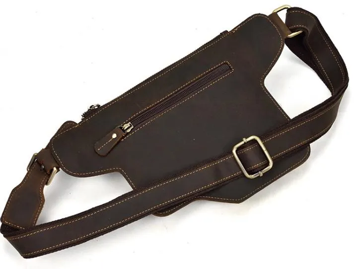TRENDY LEATHER MENS FANNY PACK FOR MEN BUMBAG Vintage WAIST BAG for Men