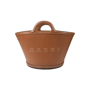 Tropicalia Small Bucket Bag In Brown Leather stylish bucket bags