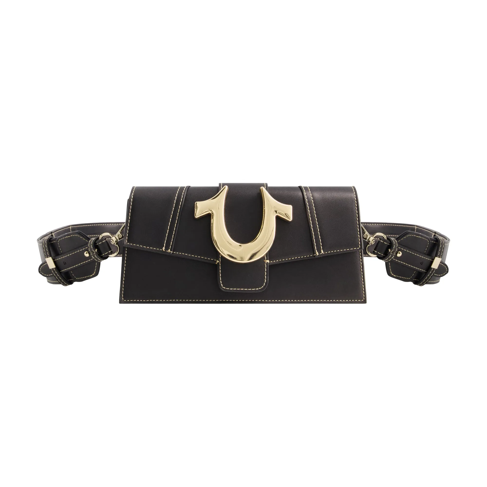 True Religion Horseshoe small flap belt bags on sale