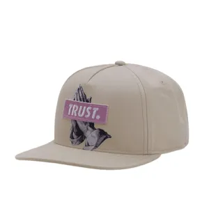TRUST Cotton Snapback Cap boater hat with bow in beach sunlight