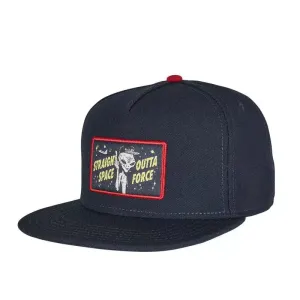 UFO Straigh Space Outta Force Snapback Cap boater hat with bow in beach sunlight