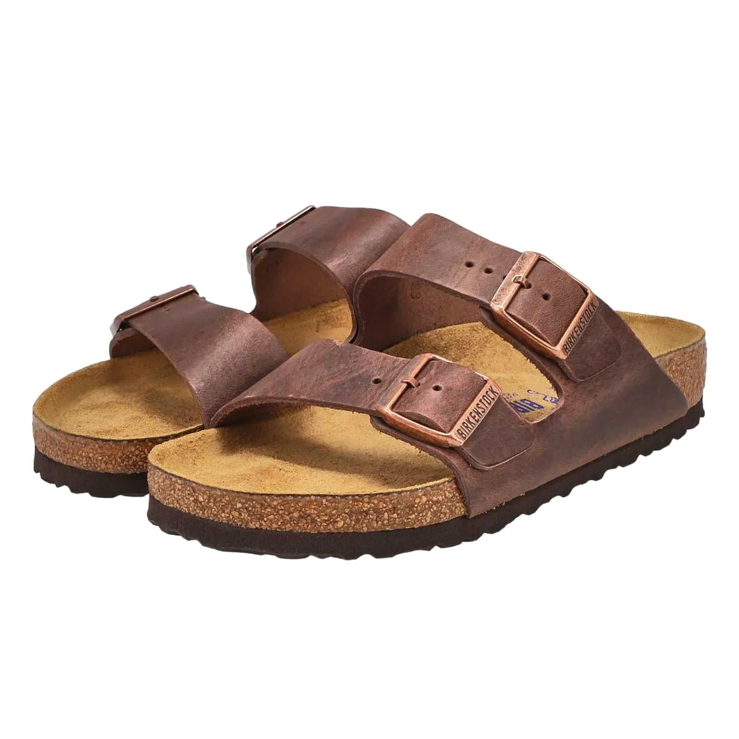 Sandale Arizona Soft Bed Unisexe en Cuir Huilé Habana