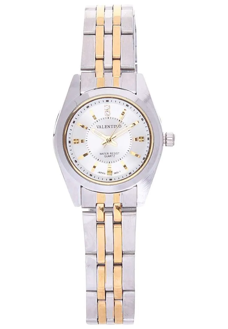 Valentino 20121691-TWO TONE - GOLD DIAL Stainless Steel Watch for Women Affordable casual watches Sporty casual watches Affordable luxury casual watches