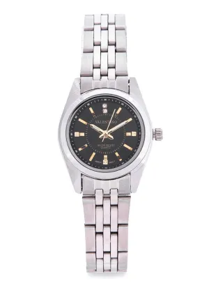 Valentino 20121693-SILVER - BLACK DIAL Stainless Steel Watch for Women Affordable casual watches Sporty casual watches Affordable luxury casual watches