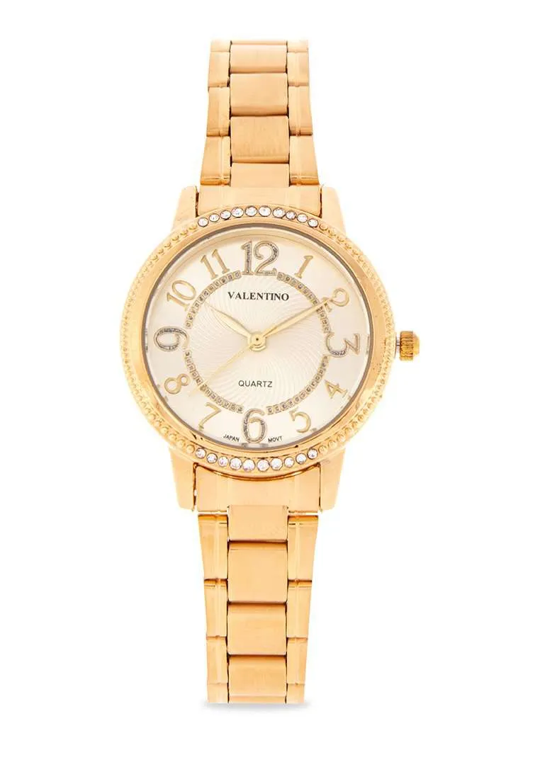 Valentino 20122199-GOLD DIAL Gold Stainless Steel Watch for Women Affordable casual watches Sporty casual watches Affordable luxury casual watches