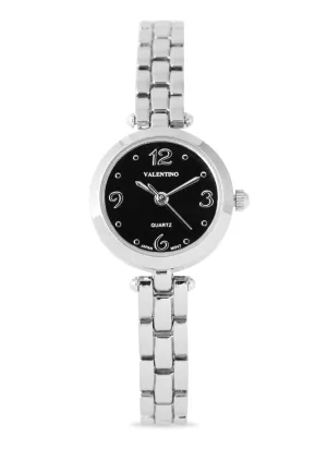 Valentino 20122208-BLACK DIAL Alloy Strap  Analog Watch for Women Affordable casual watches Sporty casual watches Affordable luxury casual watches