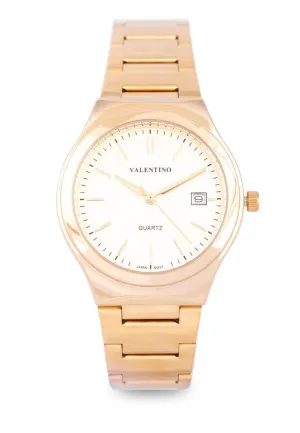 Valentino 20122264-GOLD DIAL - NUMBER Gold Stainless Watch for Men Affordable casual watches Sporty casual watches Affordable luxury casual watches