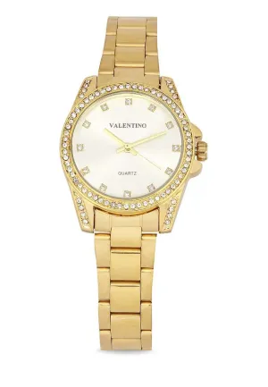 Valentino 20122289-SILVER DIAL Gold Stainless Steel Watch for Women Affordable casual watches Sporty casual watches Affordable luxury casual watches