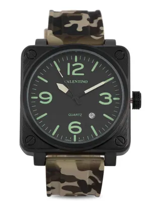 Valentino 20122292-GREEN CAMOU-LUMI INDEX Rubber Strap for Men Affordable casual watches Sporty casual watches Affordable luxury casual watches