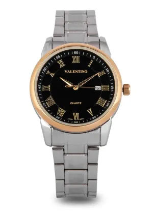 Valentino 20122299-GOLD RING-BLK DL Silver Strap for Men Affordable casual watches Sporty casual watches Affordable luxury casual watches