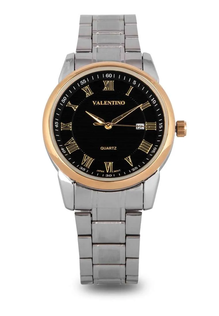 Valentino 20122299-GOLD RING-BLK DL Silver Strap for Men Affordable casual watches Sporty casual watches Affordable luxury casual watches