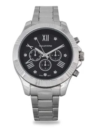 Valentino 20122303-BLACK DIAL Stainless Steel Watch for Women Affordable casual watches Sporty casual watches Affordable luxury casual watches
