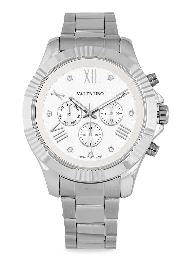 Valentino 20122303-WHITE DIAL Stainless Steel Watch for Women Affordable casual watches Sporty casual watches Affordable luxury casual watches