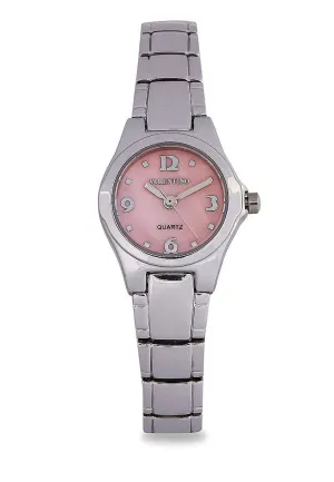 Valentino 20122308-PINK DIAL Silver Stainless Steel Watch for Women Affordable casual watches Sporty casual watches Affordable luxury casual watches