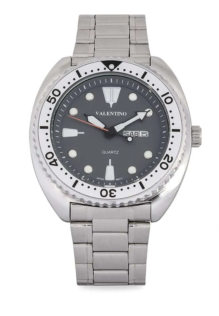 Valentino 20122309-WHT RING-GREY DL Stainless Steel Watch for Men Affordable casual watches Sporty casual watches Affordable luxury casual watches