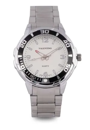 Valentino 20122318-IVORY DIAL Silver Stainless Strap Watch for Men Affordable casual watches Sporty casual watches Affordable luxury casual watches