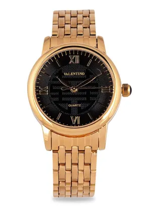 Valentino 20122322-BLACK DIAL Gold Stainless Steel Watch for Women Affordable casual watches Sporty casual watches Affordable luxury casual watches