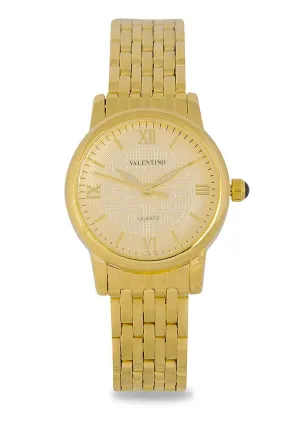 Valentino 20122322-GOLD DIAL Gold Stainless Steel Watch for Women Affordable casual watches Sporty casual watches Affordable luxury casual watches