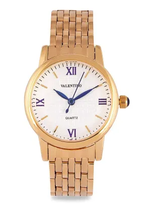 Valentino 20122322-WHITE DIAL Gold Stainless Steel Watch for Women Affordable casual watches Sporty casual watches Affordable luxury casual watches