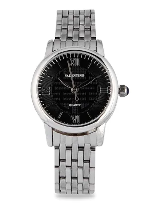 Valentino 20122324-BLACK DIAL Silver Stainless Steel Watch for Women Affordable casual watches Sporty casual watches Affordable luxury casual watches