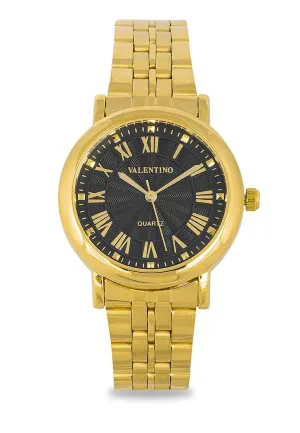 Valentino 20122325-BLACK DIAL Gold Stainless Watch for Women Affordable casual watches Sporty casual watches Affordable luxury casual watches
