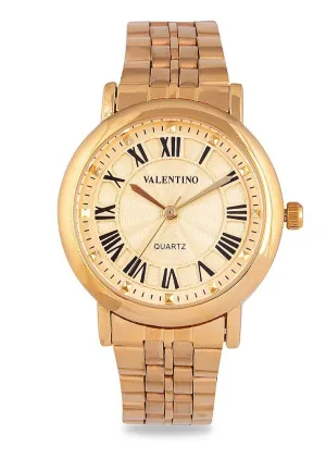Valentino 20122325-GOLD DIAL Gold Stainless Watch for Women Affordable casual watches Sporty casual watches Affordable luxury casual watches