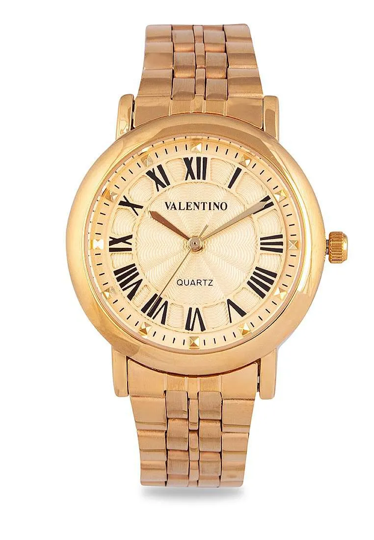 Valentino 20122325-GOLD DIAL Gold Stainless Watch for Women Affordable casual watches Sporty casual watches Affordable luxury casual watches