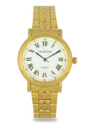 Valentino 20122325-WHITE DIAL Gold Stainless Watch for Women Affordable casual watches Sporty casual watches Affordable luxury casual watches