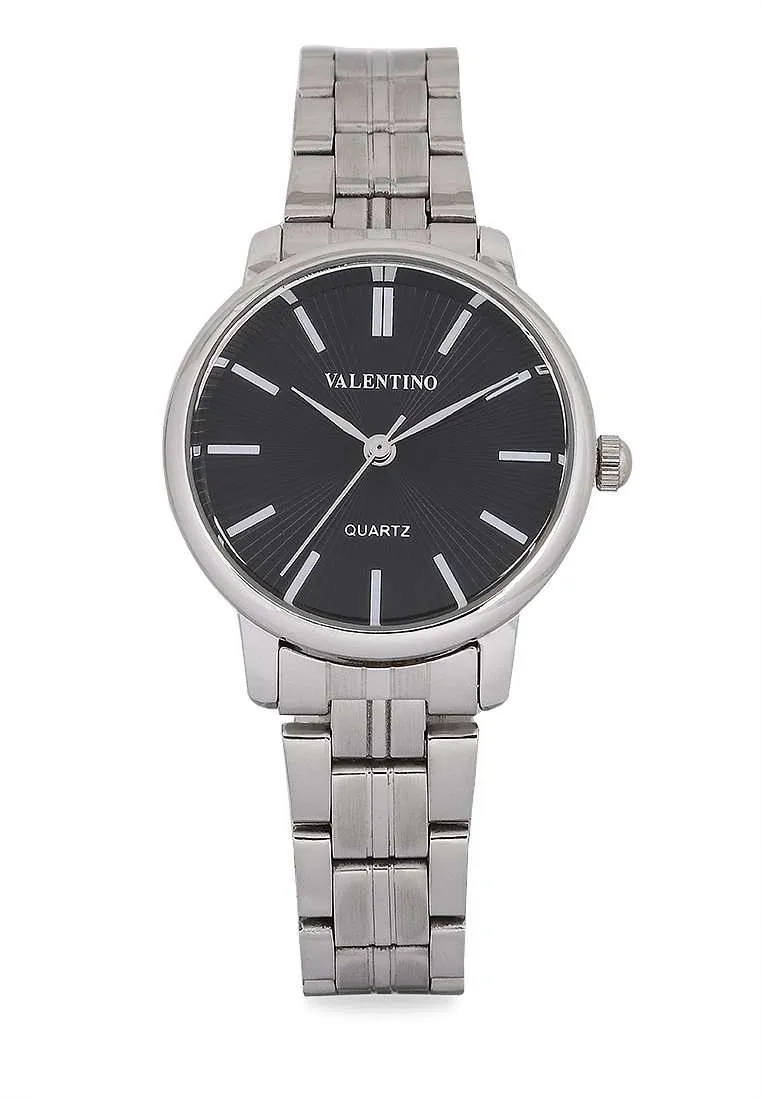 Valentino 20122327-BLACK DIAL Silver Stainless Strap for Women Affordable casual watches Sporty casual watches Affordable luxury casual watches