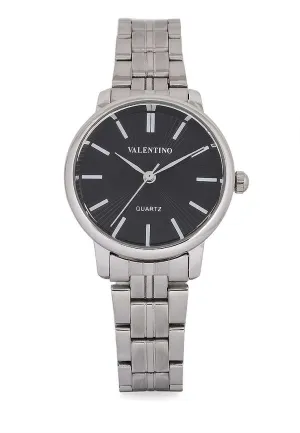 Valentino 20122327-BLACK DIAL Silver Stainless Strap for Women Affordable casual watches Sporty casual watches Affordable luxury casual watches