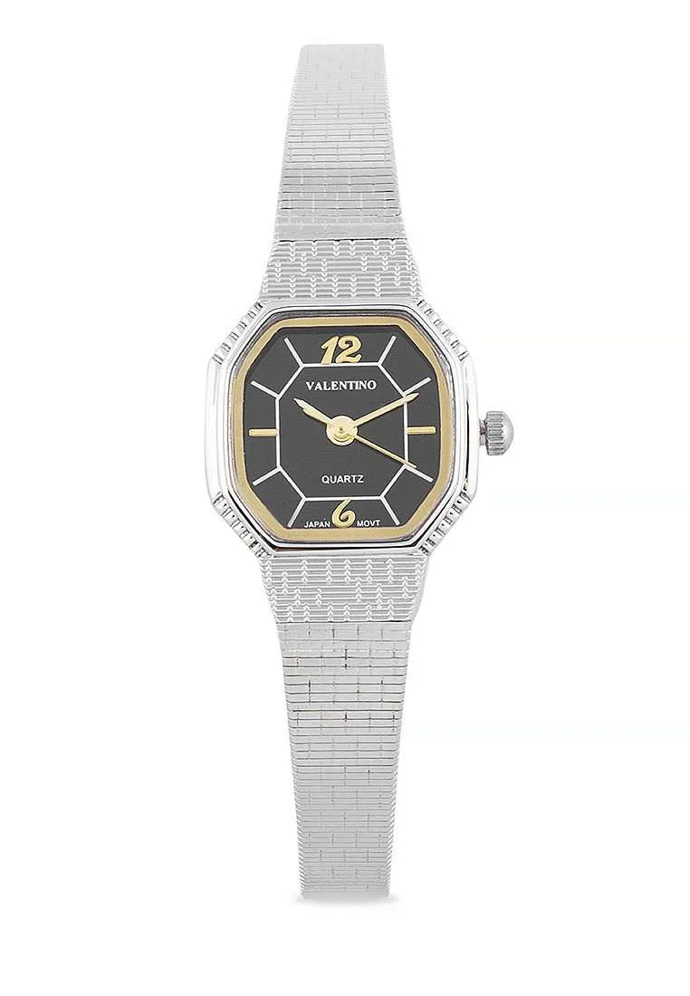 Valentino 20122329-BLACK DIAL Silver Watch for Women Affordable casual watches Sporty casual watches Affordable luxury casual watches