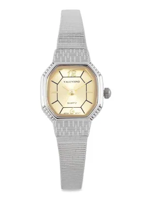 Valentino 20122329-GOLD DIAL Silver Watch for Women Affordable casual watches Sporty casual watches Affordable luxury casual watches
