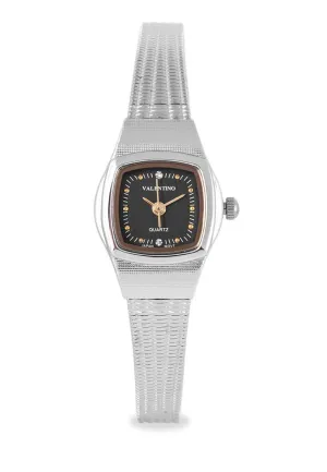 Valentino 20122331-BLACK DIAL Silver Watch For Women Affordable casual watches Sporty casual watches Affordable luxury casual watches