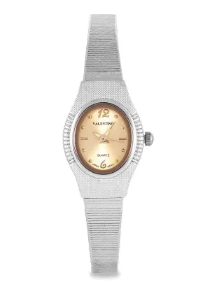 Valentino 20122333-GOLD DIAL Silver Watch for Women Affordable casual watches Sporty casual watches Affordable luxury casual watches