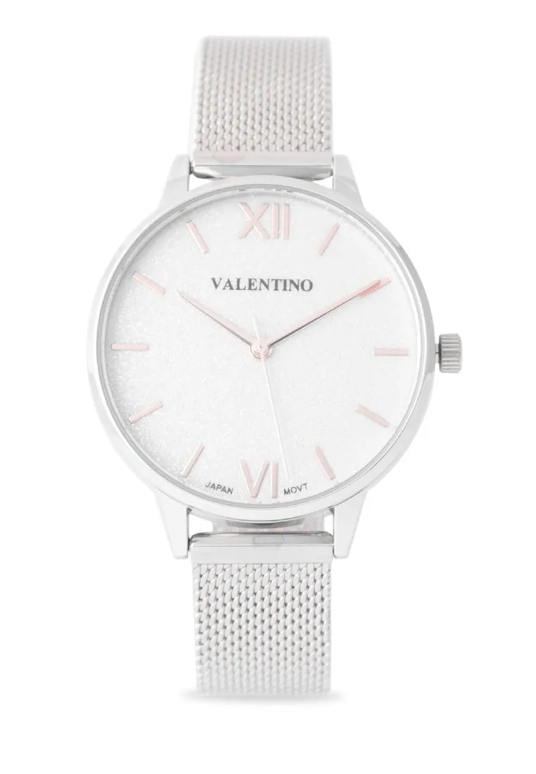 Valentino  20122341-SIL-SILVER DIAL Stainless Steel Strap  Analog Watch for Women Affordable casual watches Sporty casual watches Affordable luxury casual watches