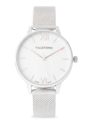 Valentino  20122341-SIL-SILVER DIAL Stainless Steel Strap  Analog Watch for Women Affordable casual watches Sporty casual watches Affordable luxury casual watches