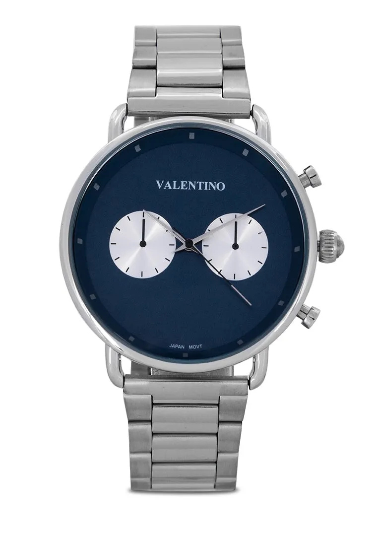 Valentino  20122354-BLUE DIAL Stainless Steel Strap Analog Watch for Men Affordable casual watches Sporty casual watches Affordable luxury casual watches
