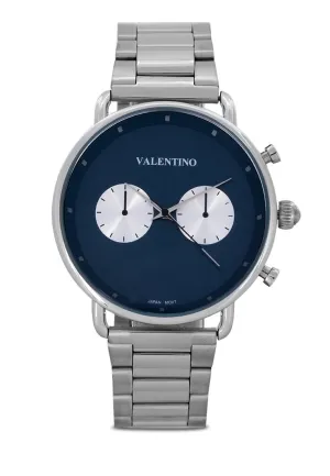 Valentino  20122354-BLUE DIAL Stainless Steel Strap Analog Watch for Men Affordable casual watches Sporty casual watches Affordable luxury casual watches