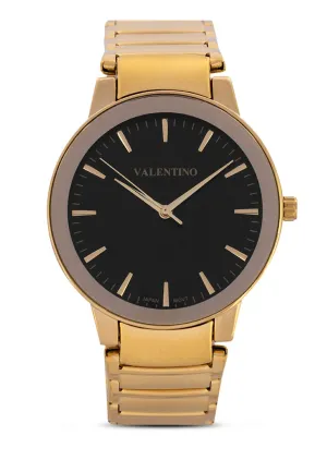 Valentino 20122355-BLACK DIAL Stainless Steel Strap Analog Watch for Men Affordable casual watches Sporty casual watches Affordable luxury casual watches