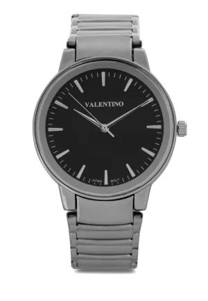 Valentino 20122356-BLACK DIAL Stainless Steel Strap Analog Watch for Men Affordable casual watches Sporty casual watches Affordable luxury casual watches